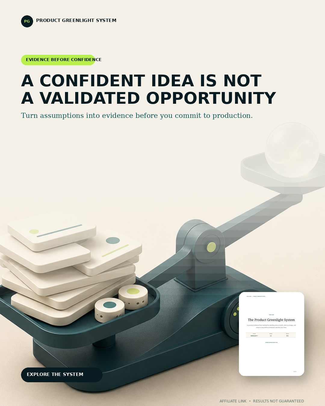 Evidence before confidence affiliate promotional creative