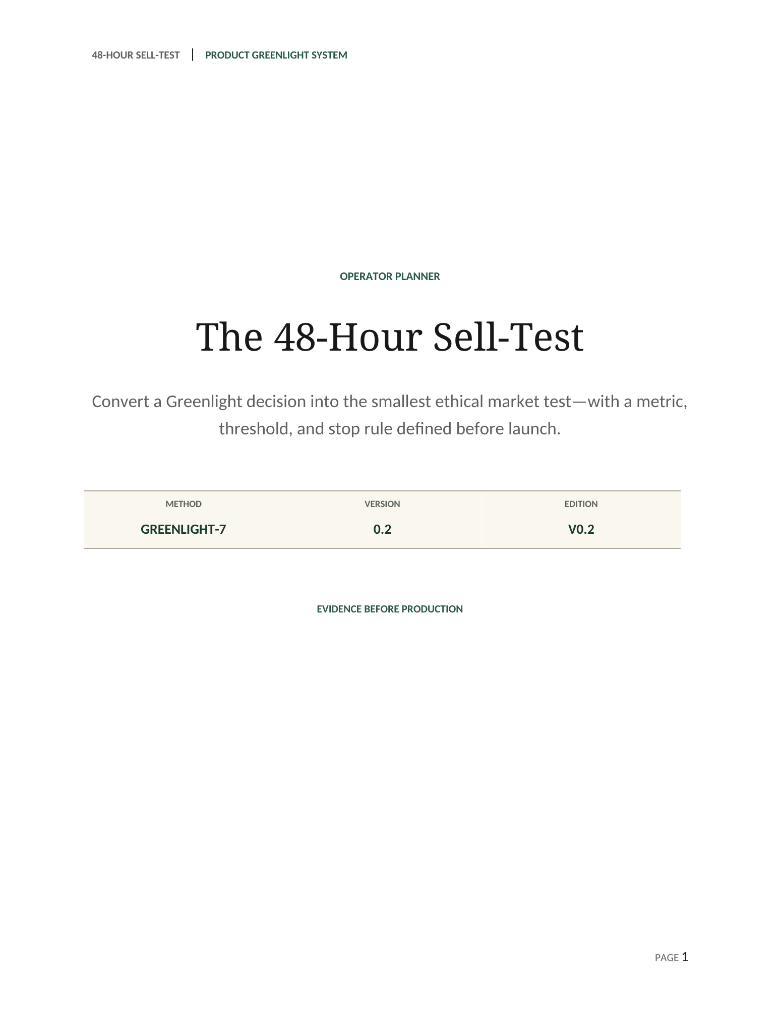 48-Hour Sell Test preview
